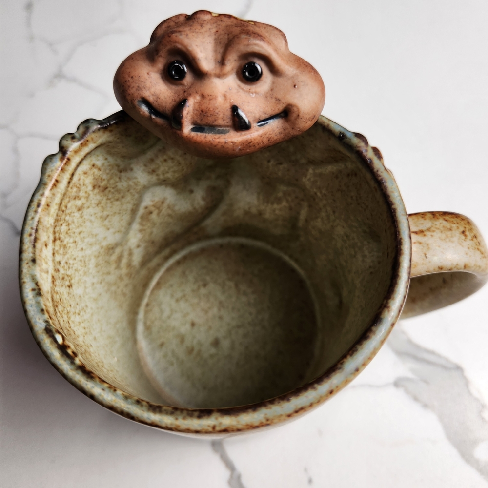 Vintage Japan Pottery Lizard Fangs Glazed Stoneware